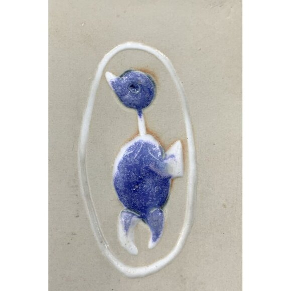 Bennington Pottery Trivet Tile #1535 Eggs Chicks Easter Spring Blue White 7.75" - Picture 3 of 14